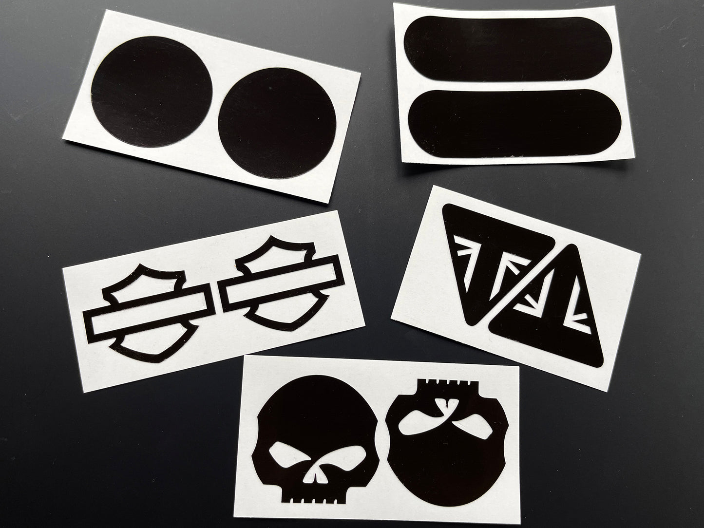 Veloviz Black STEALTH Reflective Amber Orange Motorcycle Fork Reflector Stickers OG