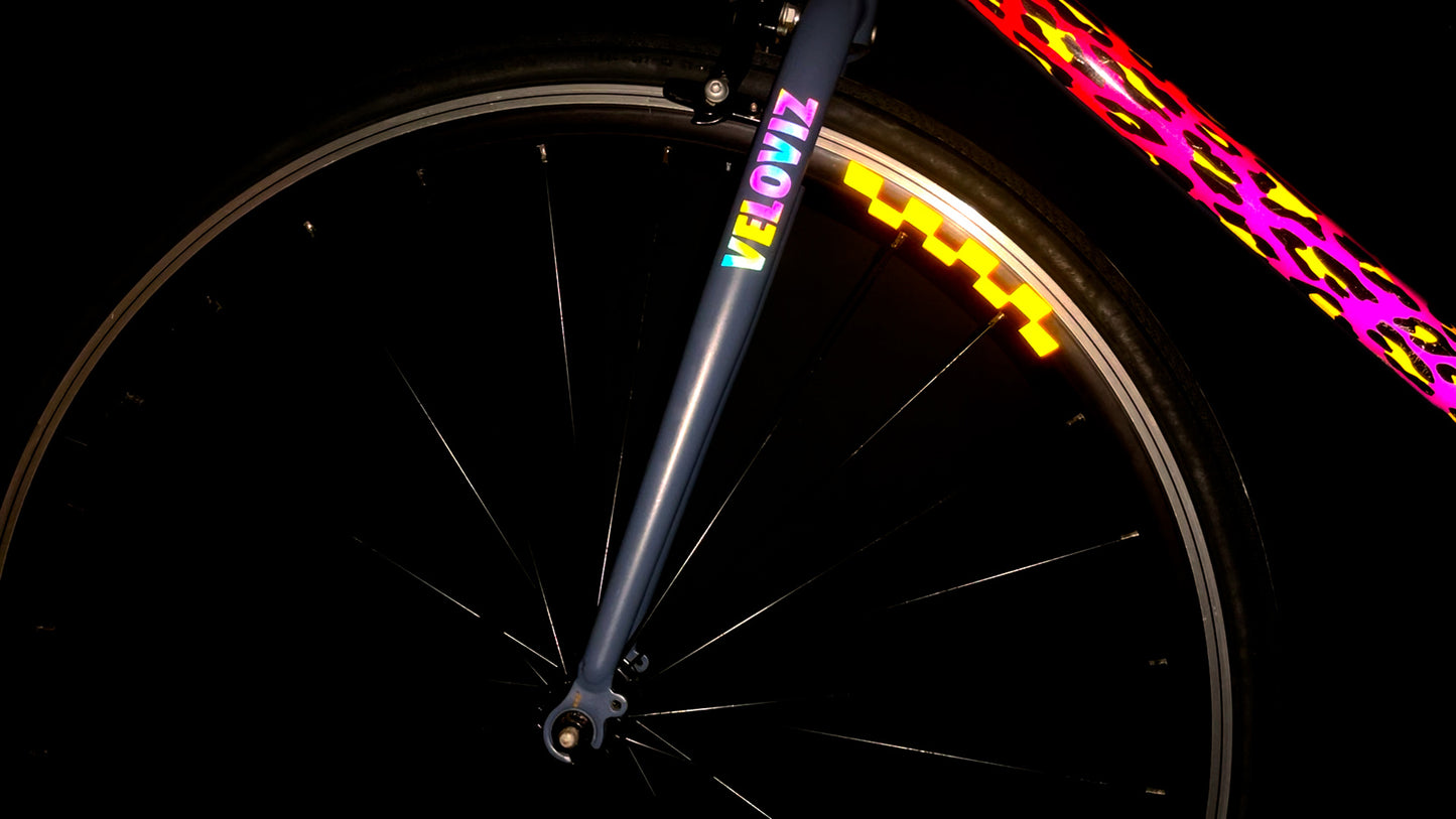 Valueviz Reflective Racing Flag Wheel Rim Stickers