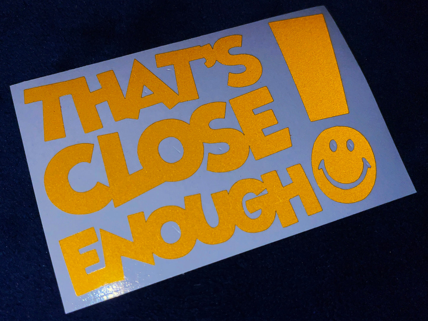 Veloviz THAT'S CLOSE ENOUGH Reflective Motorcycle Helmet Sticker