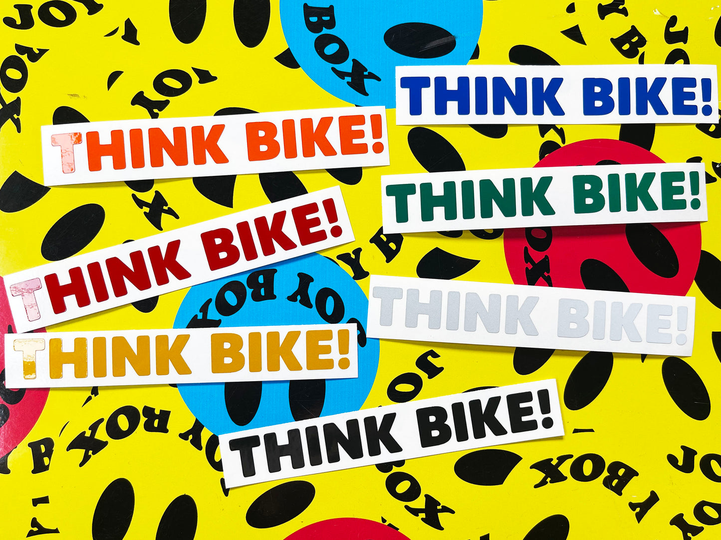 Reflective Think Bike TEXT Die Cut Motorcycle Road Safety Sticker