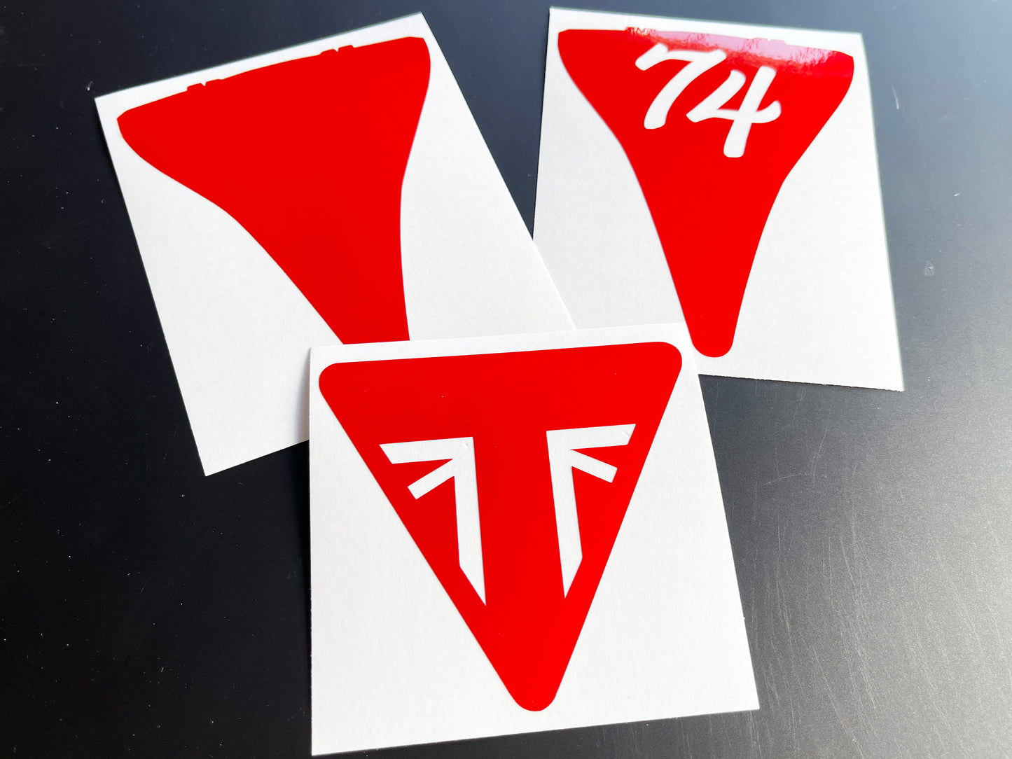 Veloviz Reflective RED Triumph Bobber Underseat Reflector Stickers