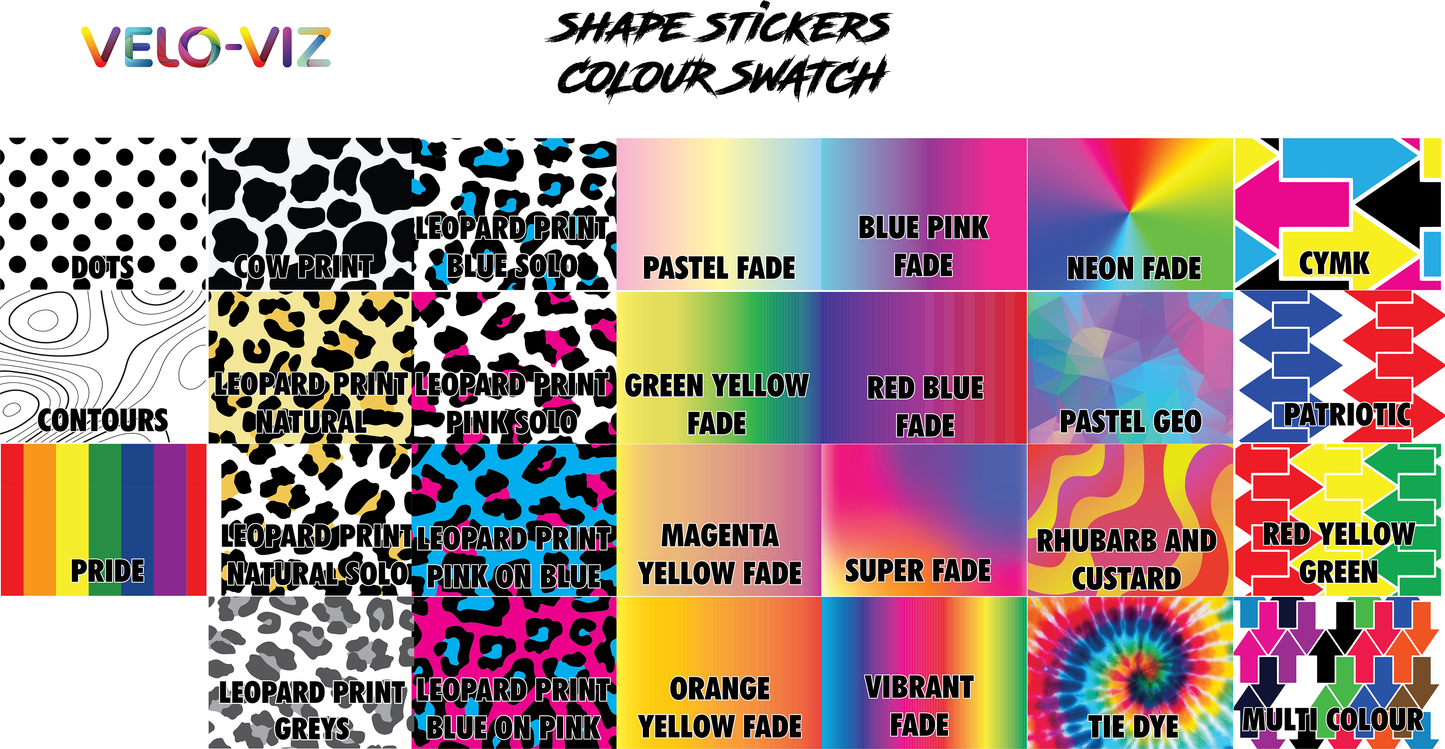 Reflective Helmet Shape Stickers - Hexagons