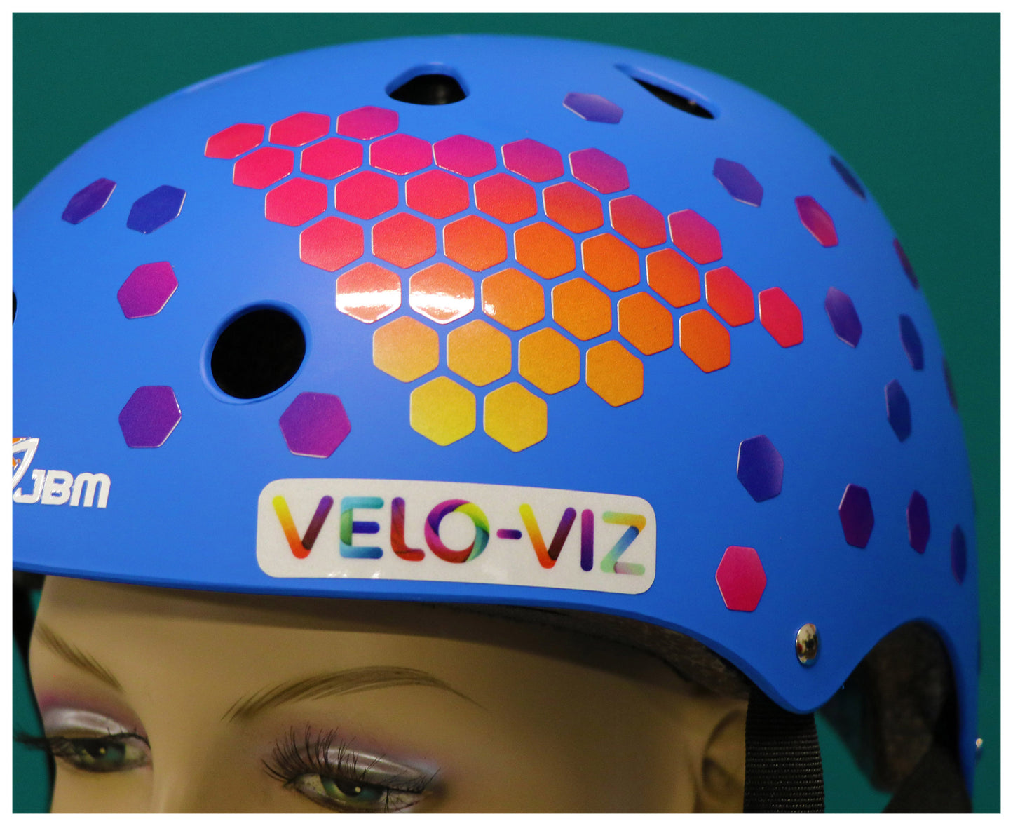 Reflective Helmet Shape Stickers - Hexagons