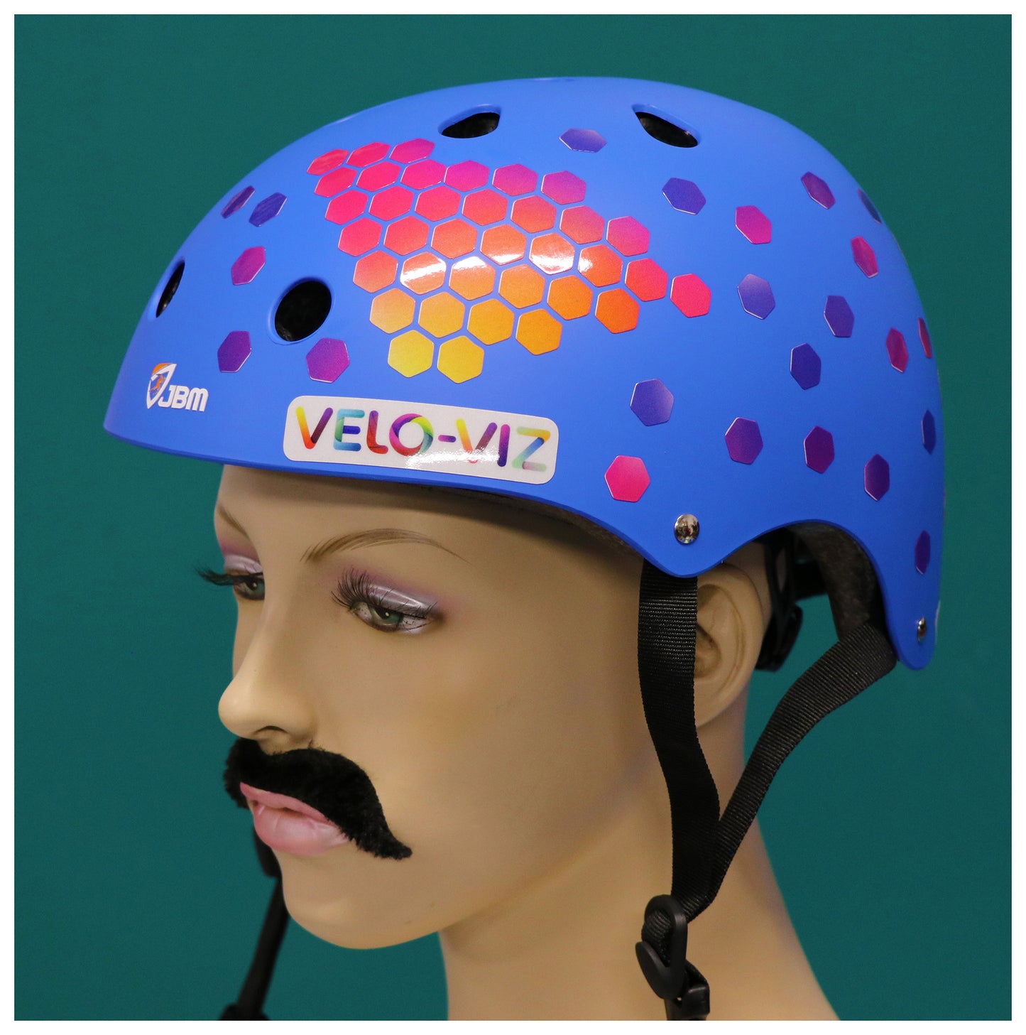Reflective Helmet Shape Stickers - Hexagons