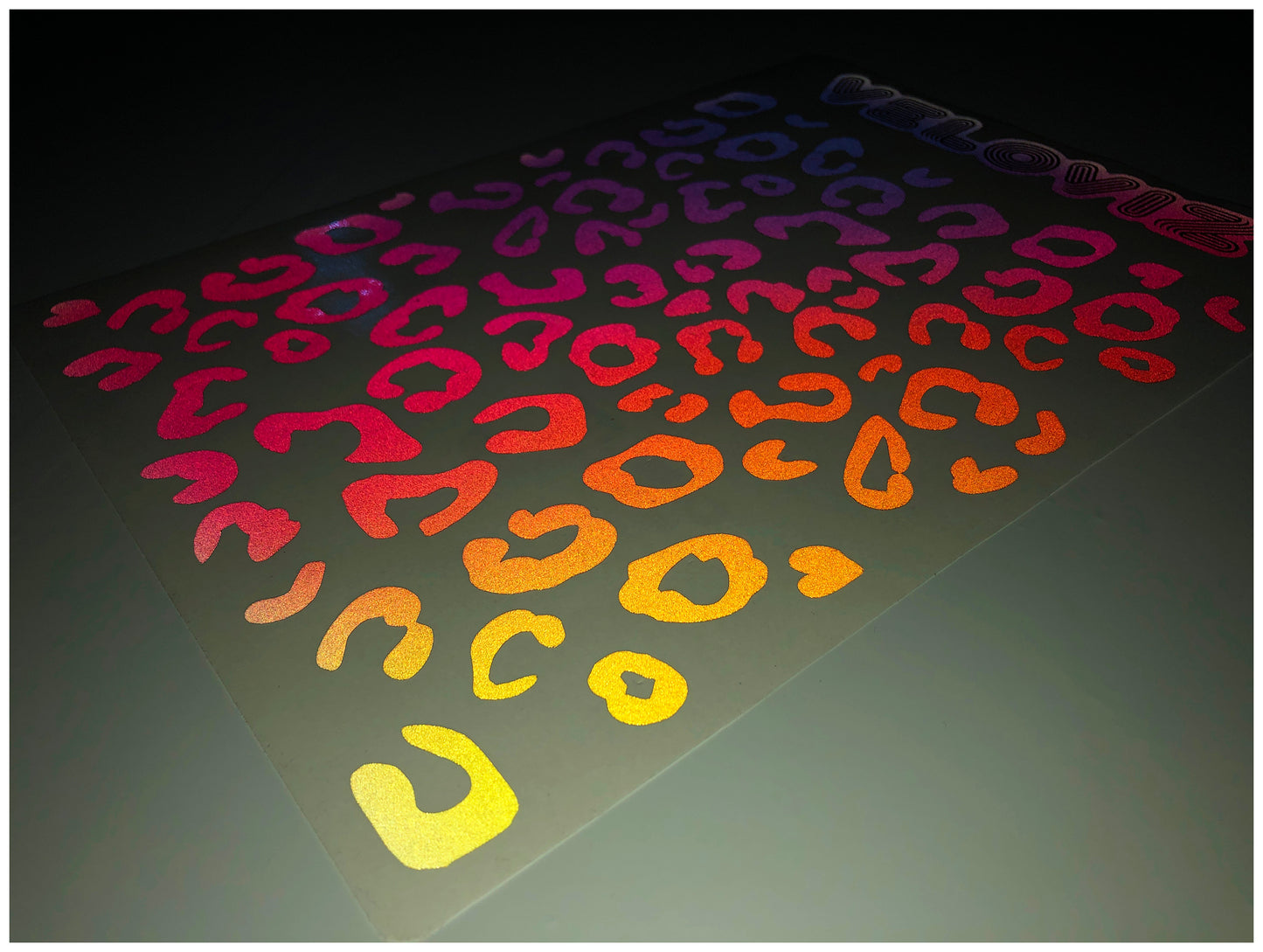 Reflective Leopard Print A4 Cargo Bike Stickers - Super Fade
