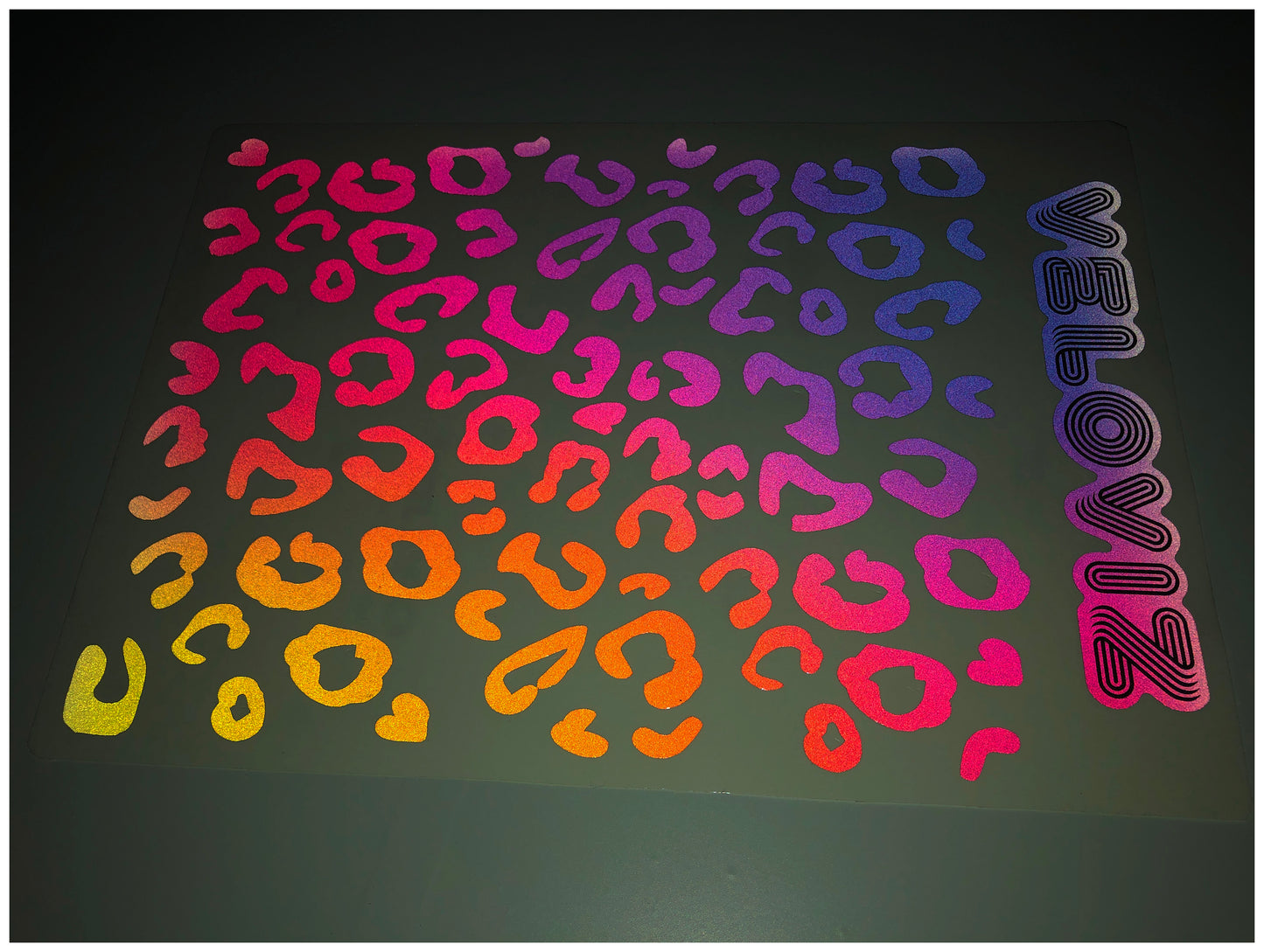 Reflective Leopard Print A4 Cargo Bike Stickers - Super Fade