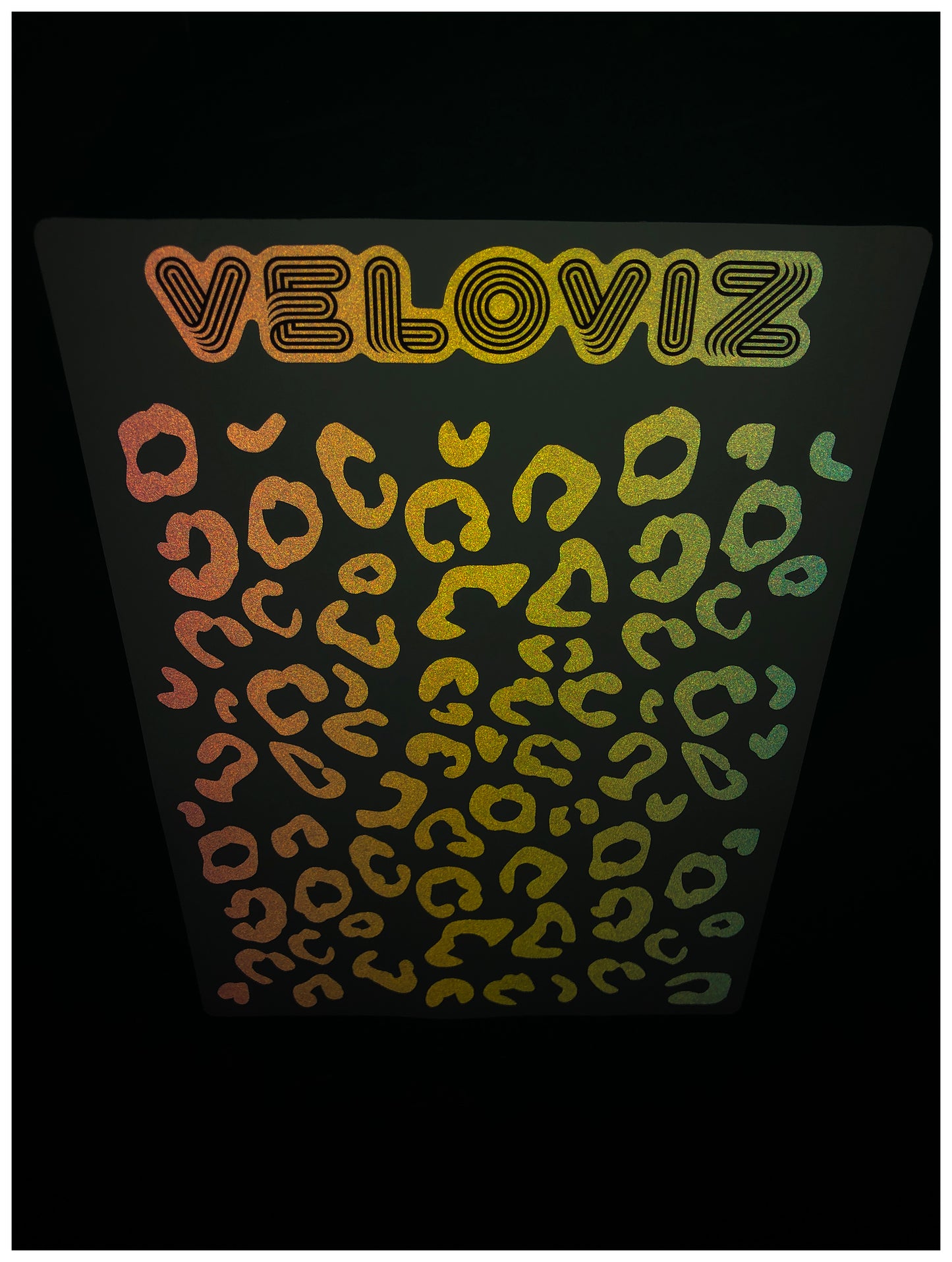 Reflective Leopard Print A4 Cargo Bike Stickers - Pastel Fade