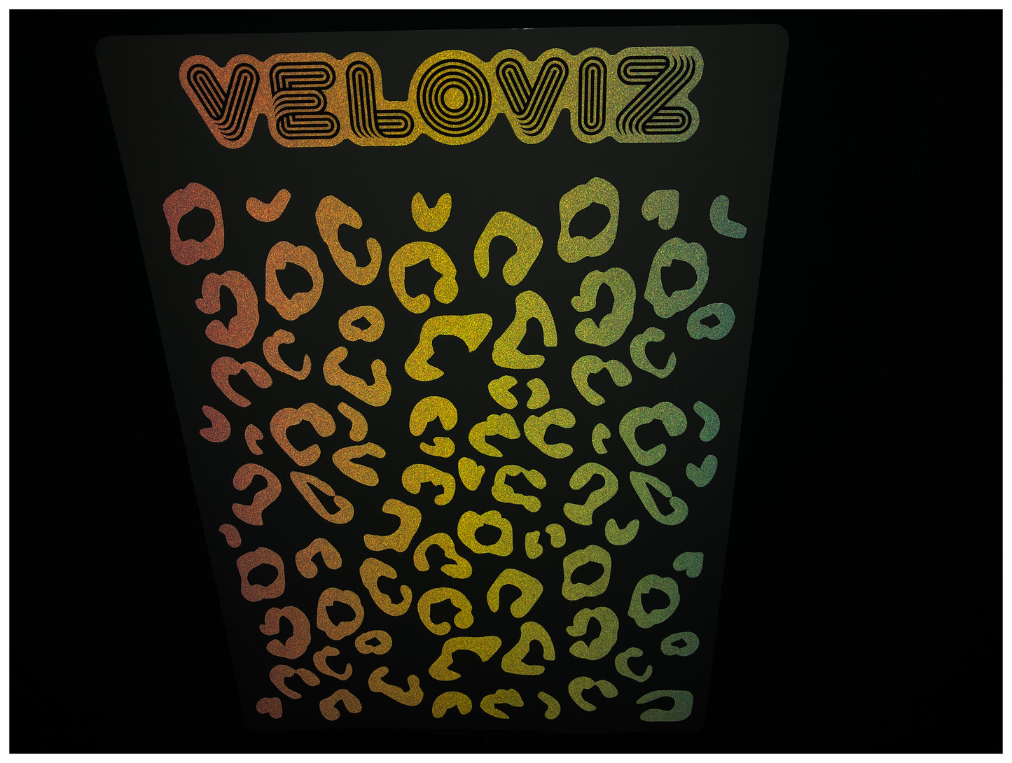 Reflective Leopard Print A4 Cargo Bike Stickers - Pastel Fade