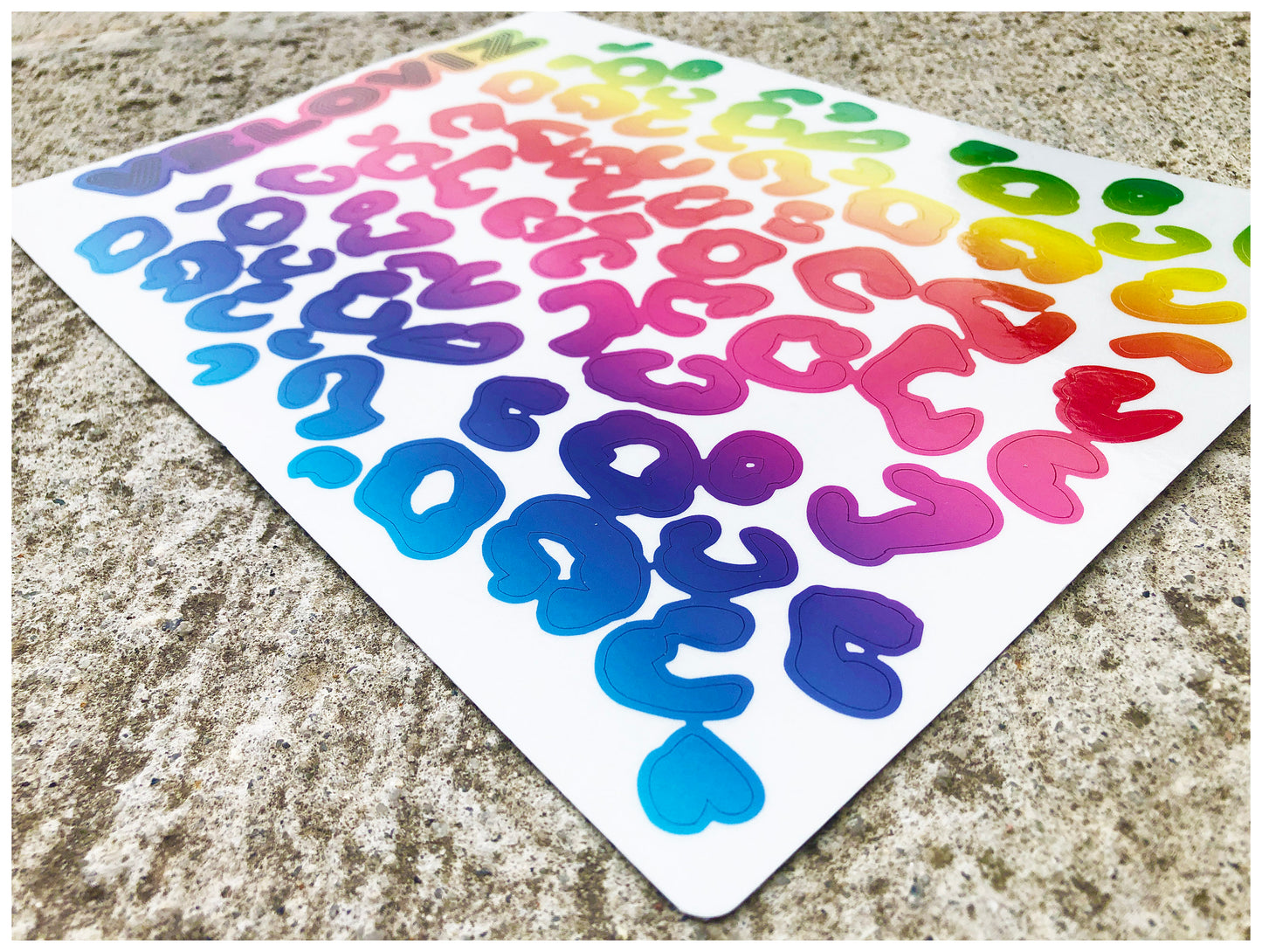 Reflective Leopard Print A4 Cargo Bike Stickers - Vibrant Fade
