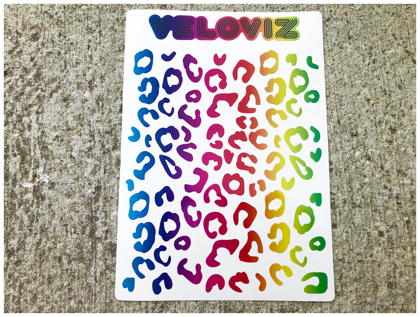 Reflective Leopard Print A4 Cargo Bike Stickers - Vibrant Fade