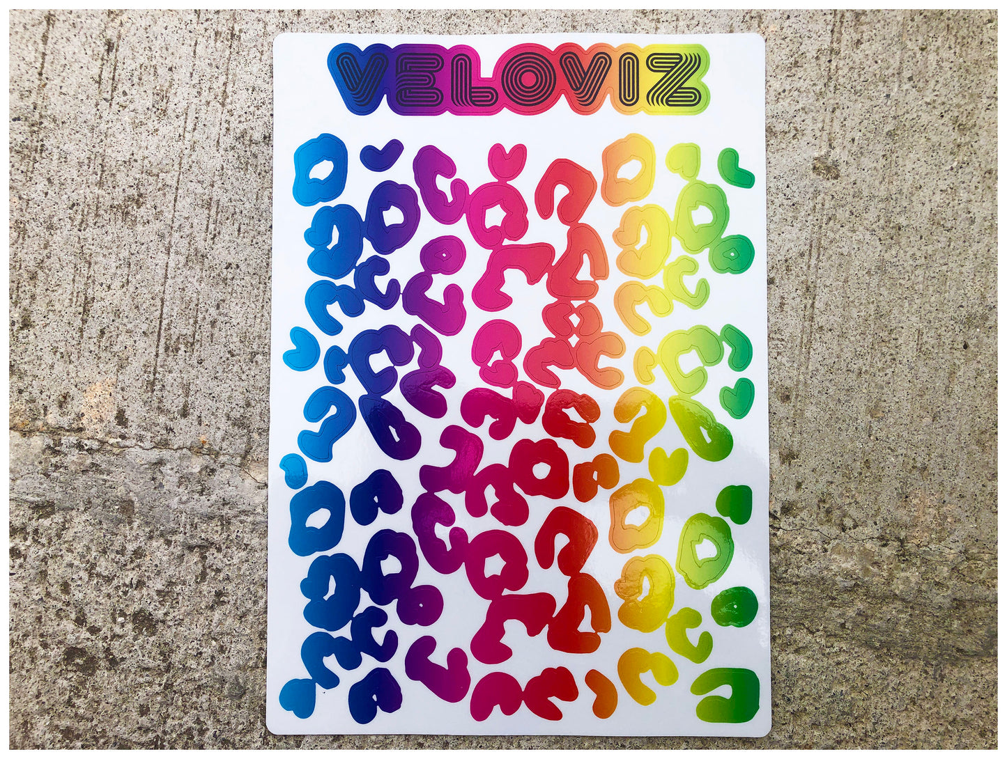 Reflective Leopard Print A4 Cargo Bike Stickers - Vibrant Fade