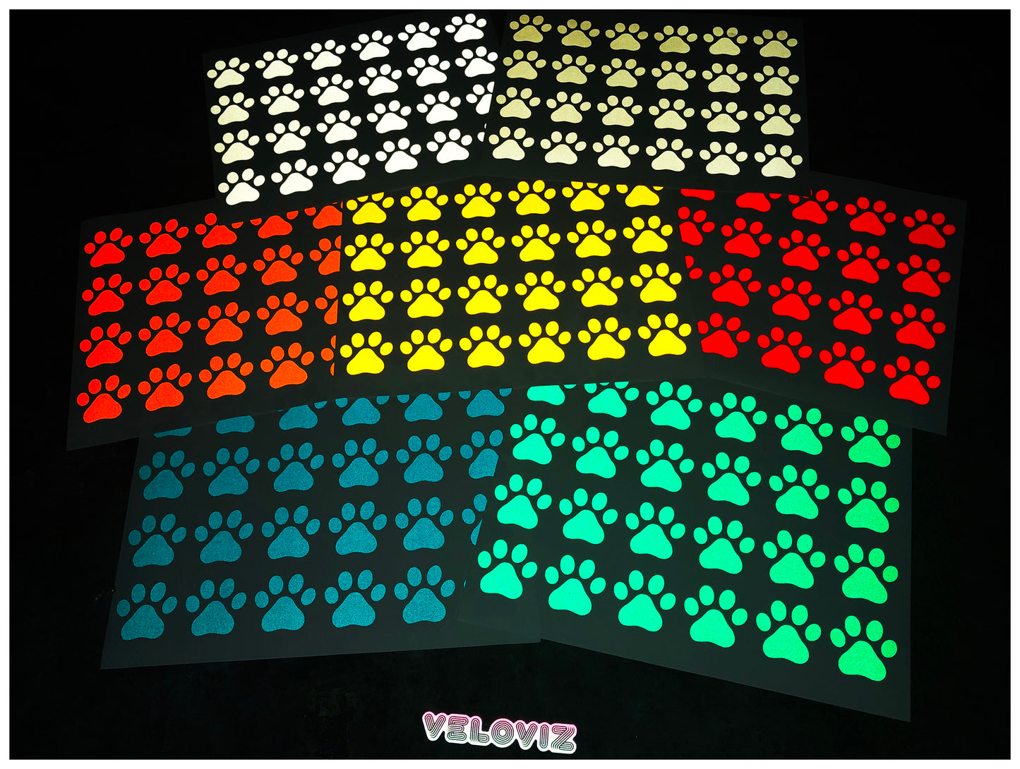 Valueviz Reflective Paw Print A4 Cargo Bike Stickers