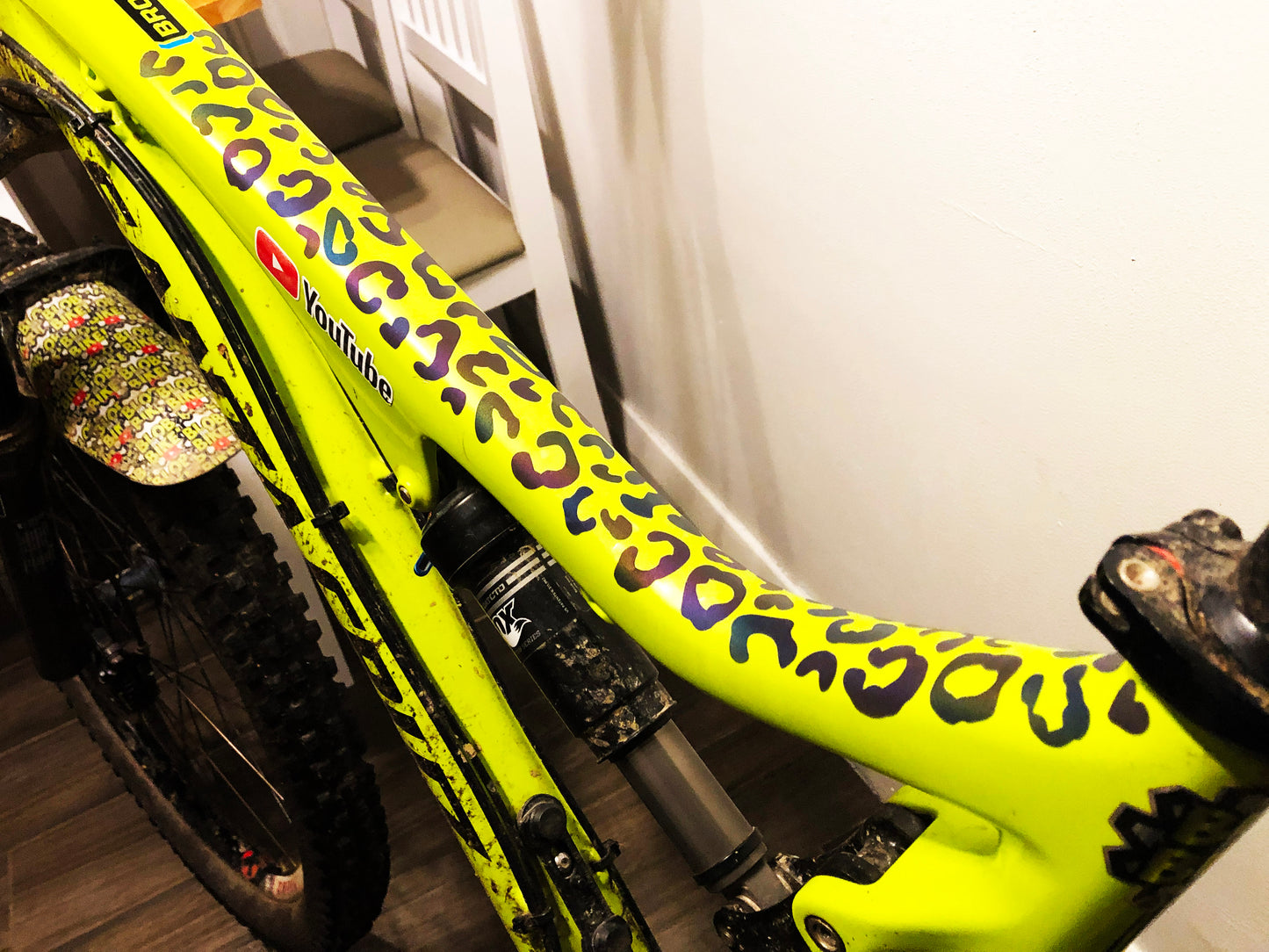 Rainbow Bright Reflective Leopard Print Cargo Bike Stickers