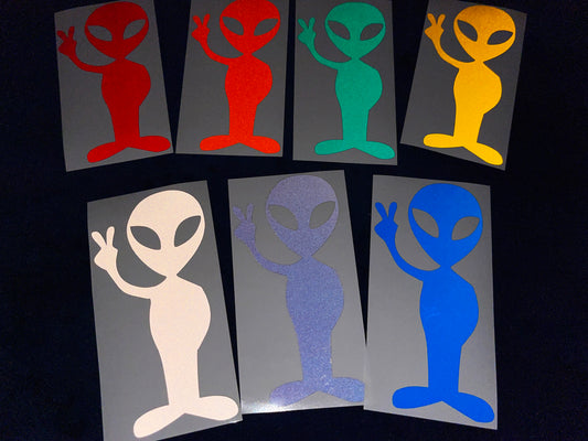 Valueviz Reflective Alien Peace (Large) Stickers