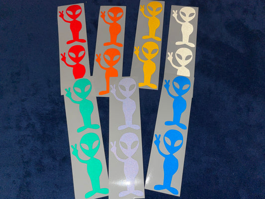 Valueviz Reflective Alien Peace (Medium) Stickers