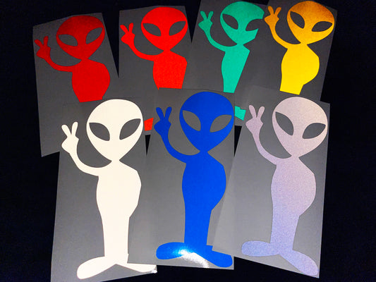 Valueviz Reflective Alien Peace (Extra Large) Stickers