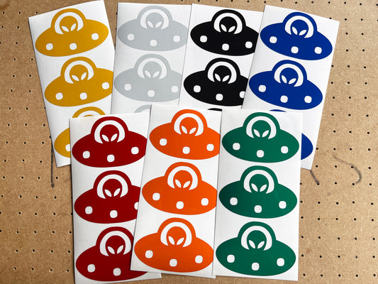 Valueviz Reflective Alien UFO (Medium) Stickers