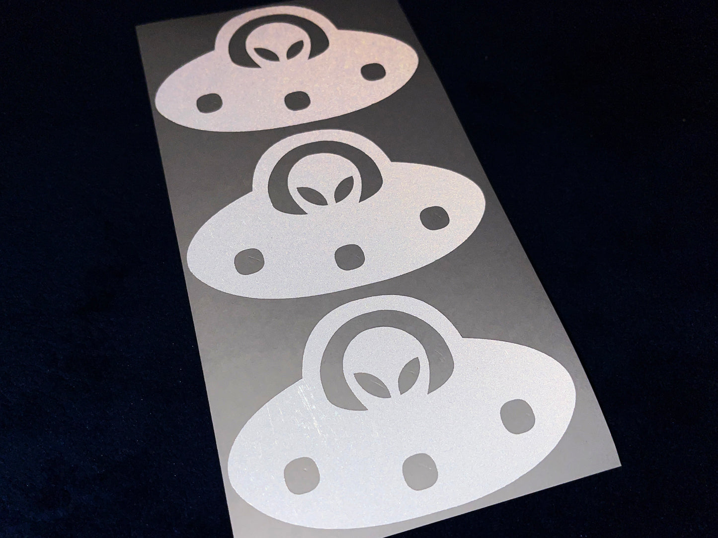 Valueviz Reflective Alien UFO (Medium) Stickers
