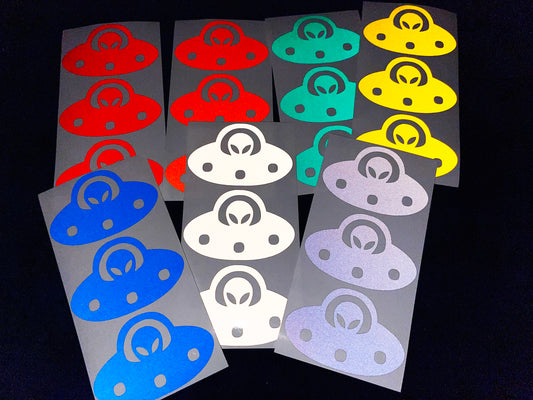 Valueviz Reflective Alien UFO (Medium) Stickers