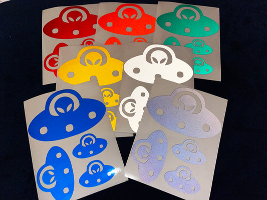 Valueviz Reflective Alien UFO (Assorted) Stickers