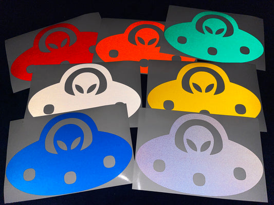 Valueviz Reflective Alien UFO (Extra Large) Stickers