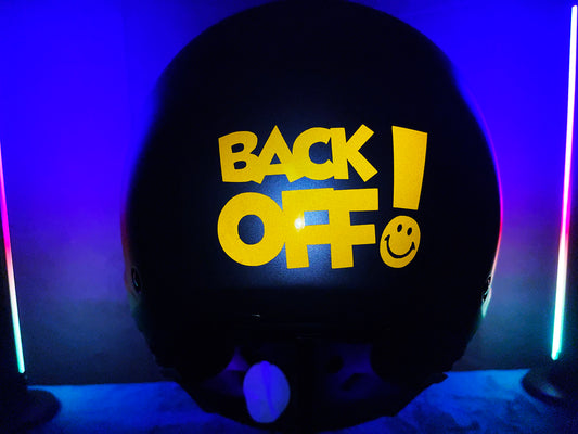 Veloviz BACK OFF Reflective Motorcycle Helmet Sticker