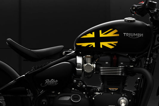 Veloviz Reflective Union Jack Tank Stickers for Triumph Bobber - B