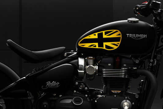 Veloviz Reflective Union Jack Tank Stickers for Triumph Bobber - D