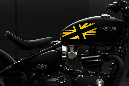 Veloviz Reflective Union Jack Tank Stickers for Triumph Bobber - TFC A
