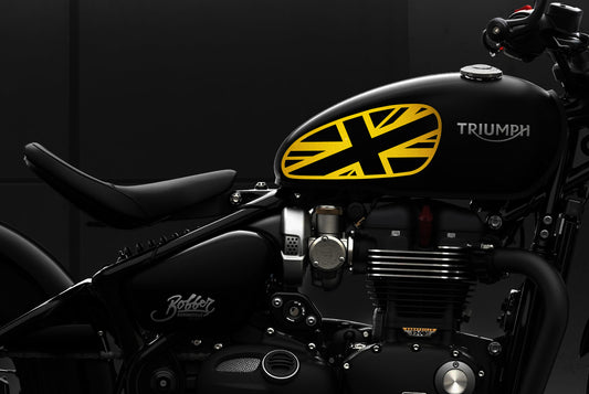 Veloviz Reflective Union Jack Tank Stickers for Triumph Bobber - TFC B