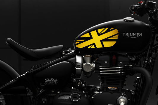 Veloviz Reflective Union Jack Tank Stickers for Triumph Bobber - TFC C