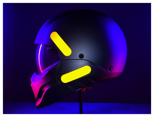 Valueviz Reflective Rounded Motorcycle Helmet Stickers (French Compliant)