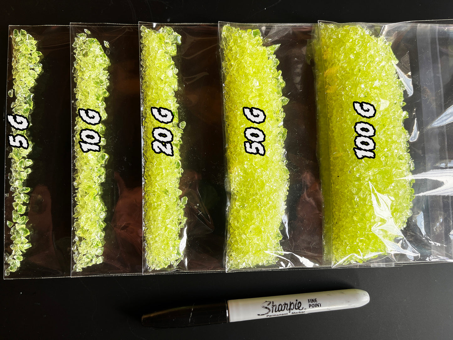 5mm Graded Crushed Uranium Glass