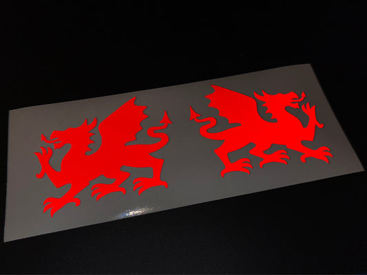 Valueviz Reflective Welsh Dragon Cymru Red Stickers