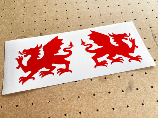Valueviz Reflective Welsh Dragon Cymru Red Stickers