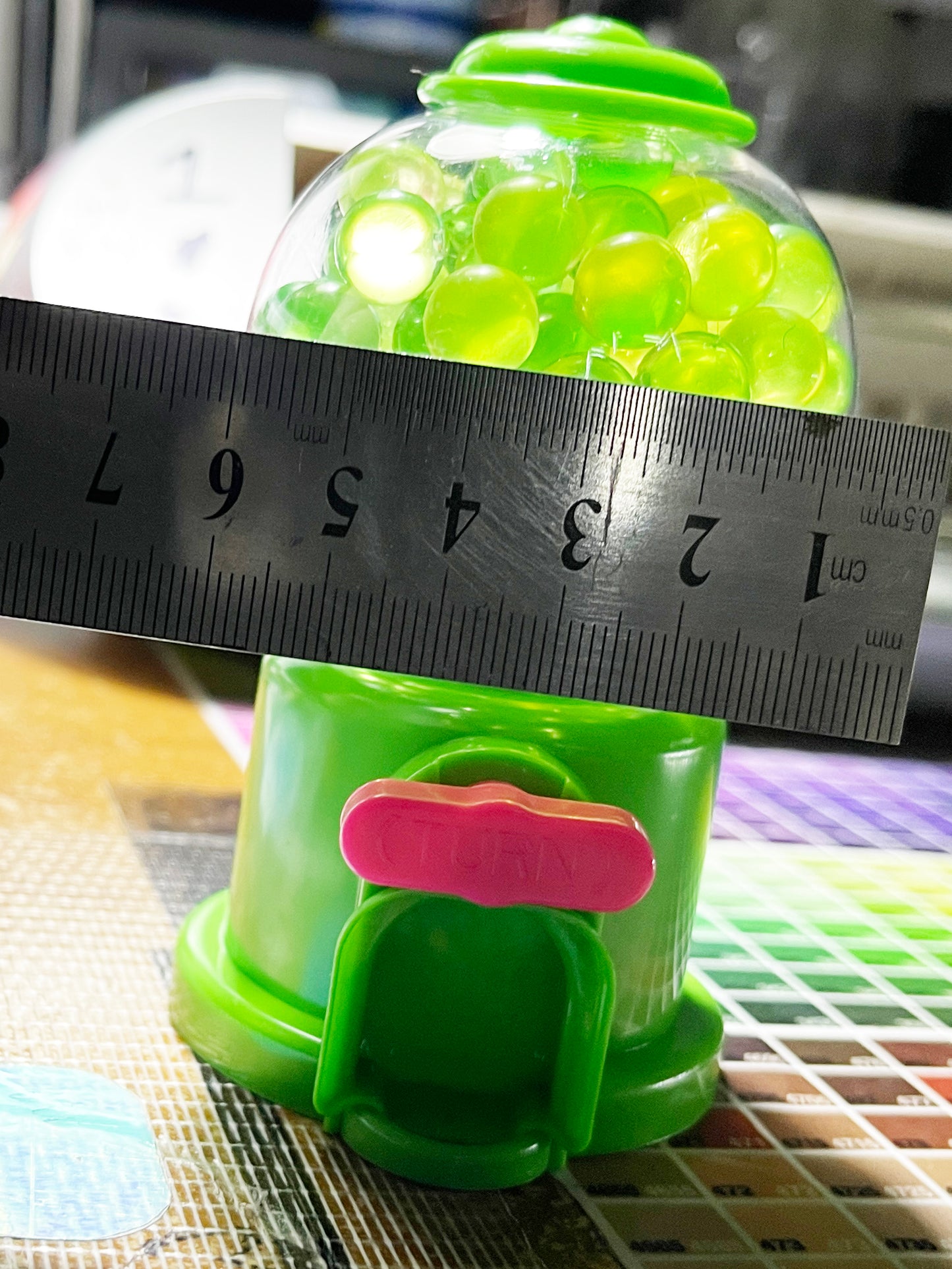Uranium Glass Marble Filled Gumball Machine
