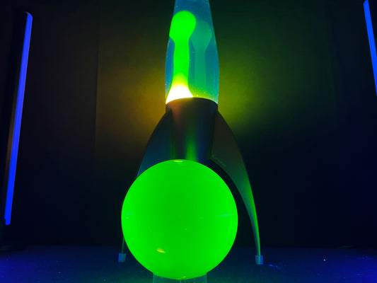 Uranium Glass 4 inch Sphere - With Stand
