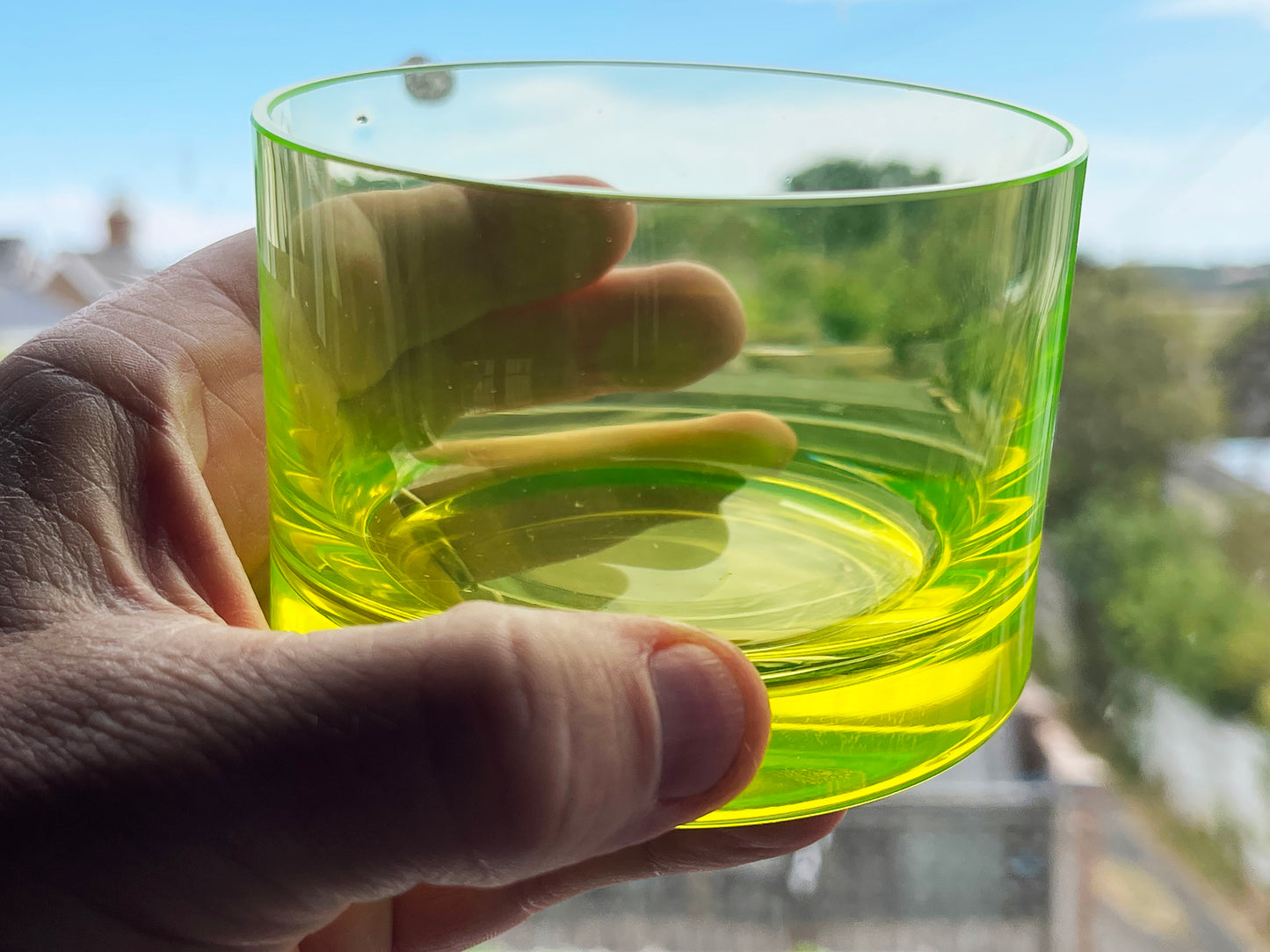 Uranium Glass Shot Whisky Tumbler