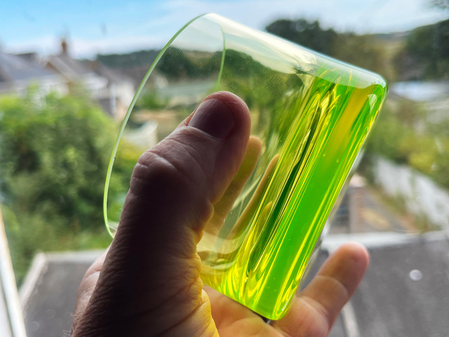 Uranium Glass Shot Whisky Tumbler