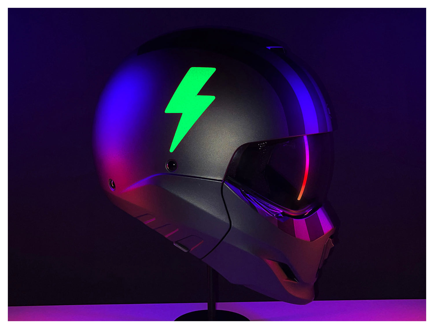 brightly colored reflective motorcycle helmet Rudy Project Venger in Yellow Fluo DSTNC Turn heads everywhere you go with this rainbow motorcycle helmet mohawk futuristic helmet with sleek design