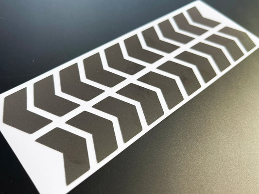 Rainbow Bright Reflective Chevron (1 Inch) Motorcycle Helmet Stickers