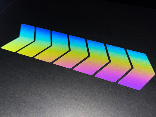 Rainbow Bright Reflective Chevron (2 Inch) Motorcycle Helmet Stickers (Copy)