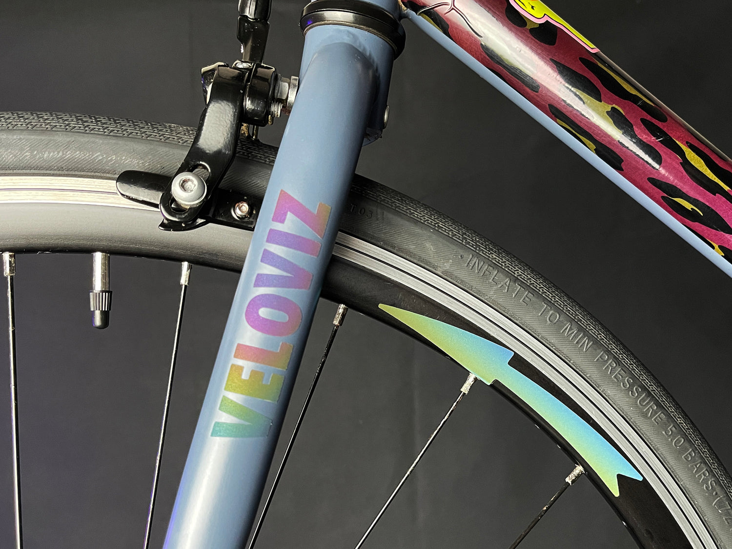 Arrow Rim Reflective Rainbow Bright Arrow Wheel Rim Stickers – Veloviz Reflective ...