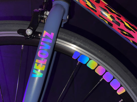Reflective Rainbow Bright Blob Wheel Rim Stickers