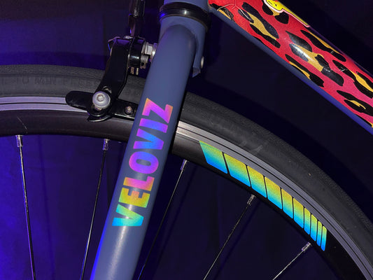Reflective Rainbow Bright Racing Stripe Wheel Rim Stickers
