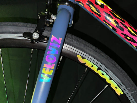 Reflective Rainbow Bright Text Wheel Rim Stickers