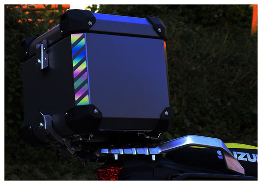 Rainbow Bright Reflective Universal Motorcycle Pannier Chevron Stickers