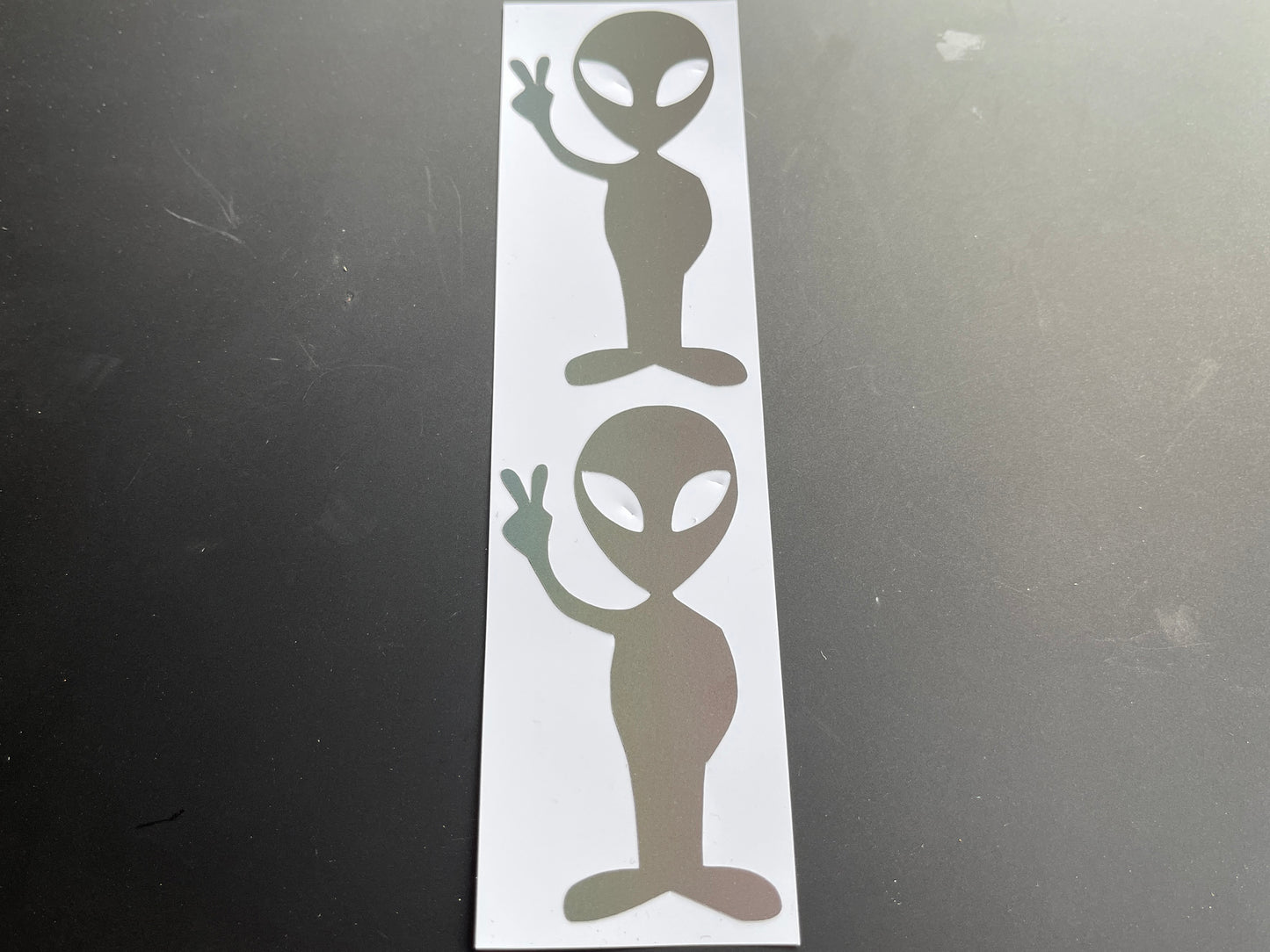Alien Peace (Medium) Reflective Rainbow Bright Bike Stickers