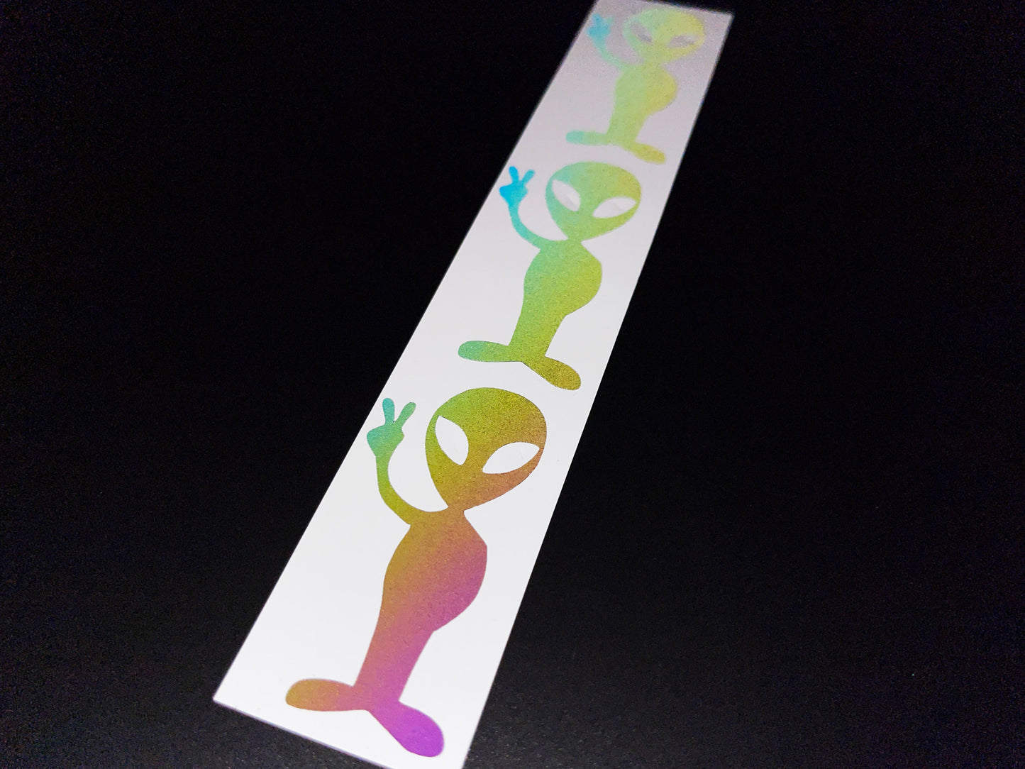 Alien Peace (Small) Reflective Rainbow Bright Bike Stickers