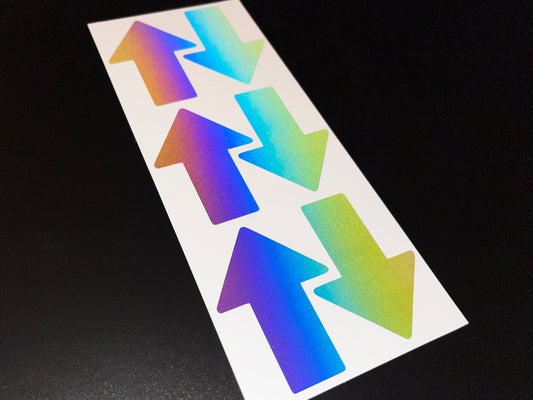 Arrow (Large) Reflective Rainbow Bright Bike Stickers